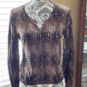 MNG by MANGO Leopard Lightweight Cardigan Mint Con